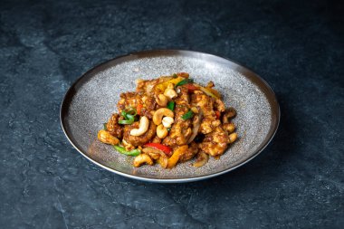 Thai food, fried chicken, shrimp, pork, shrimp, curry, hot, spicy sauce, top