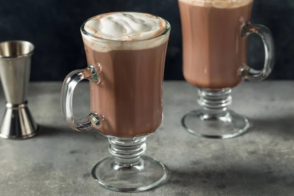 Warm Ski Lift Boozy Hot Chocolate Cocktail with Whipped Cream
