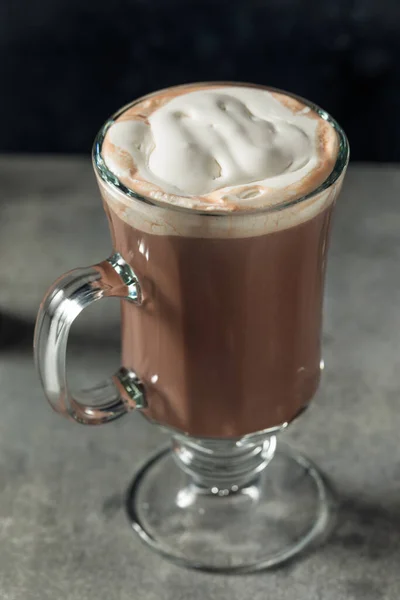 Warm Ski Lift Boozy Hot Chocolate Cocktail Whipped Cream — Stock Photo, Image