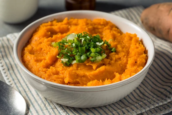 Healthy Homemade Mashed Sweet Potatoes Milk Butter — Stock Photo, Image