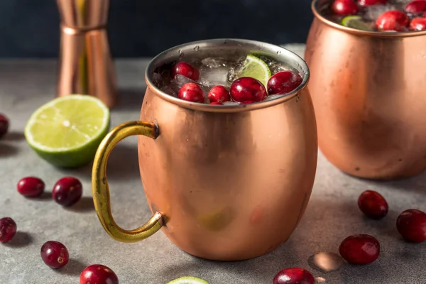 Boozy Cranberry Moscow Mule with Vodka and Lime
