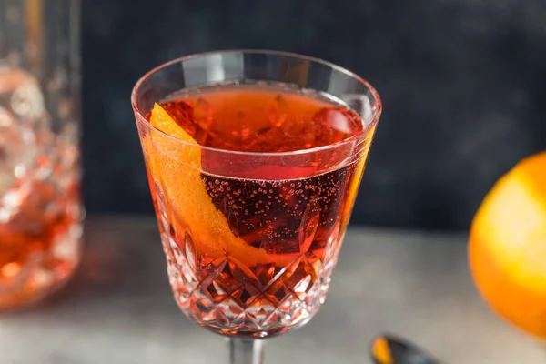 Boozy Refouring Negroni Sbagliato Cocktail Orange Prosecco — стокове фото