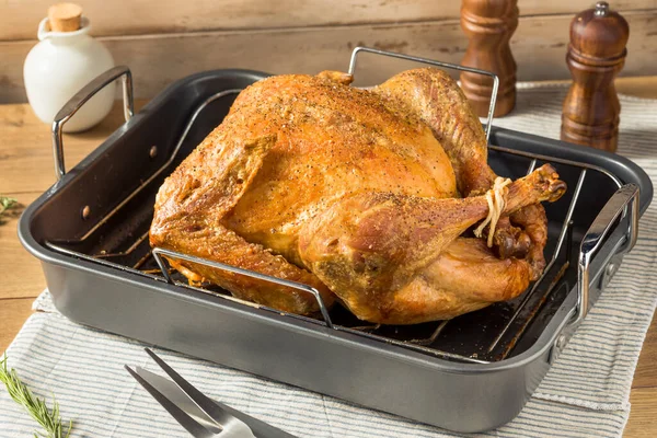 Hemlagad Rostade Turkiet För Thanksgiving Med Alla Sidor — Stockfoto