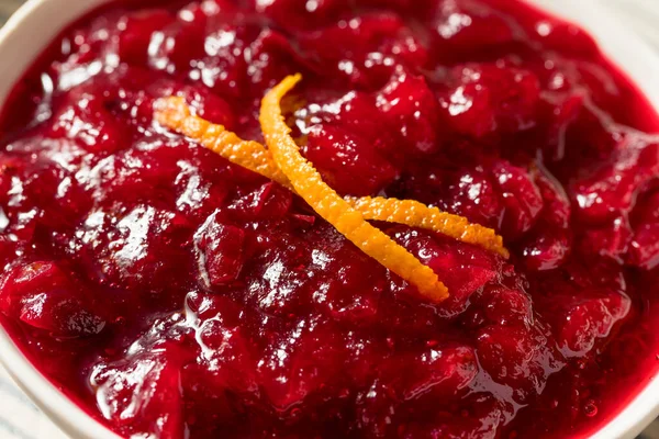Molho Cranberry Caseiro Ação Graças Uma Tigela — Fotografia de Stock
