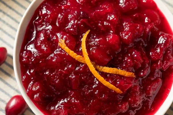 自制感恩节山莓酱在碗里 — 图库照片