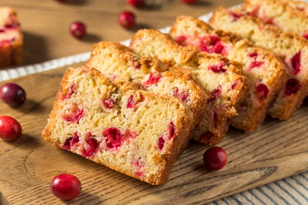 Huisgemaakte Cranberry Brood Gesneden Plakken — Stockfoto