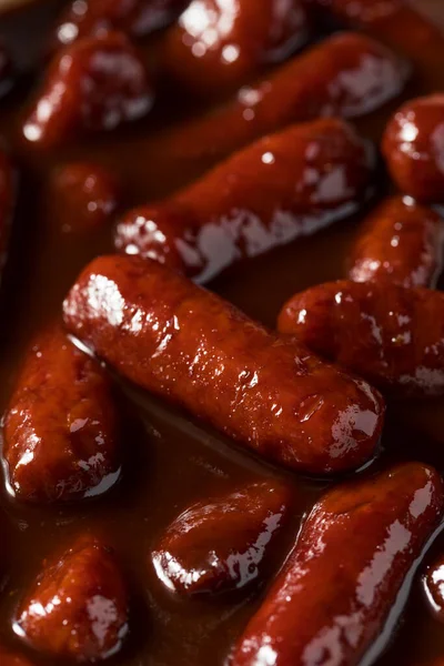 Homemade Bbq Cocktail Weiners Sauce Appetizer — Stock Photo, Image