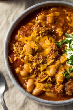 Ev yapımı Türkiye Chili Con Carne Ekşi Krema ve Peynirli