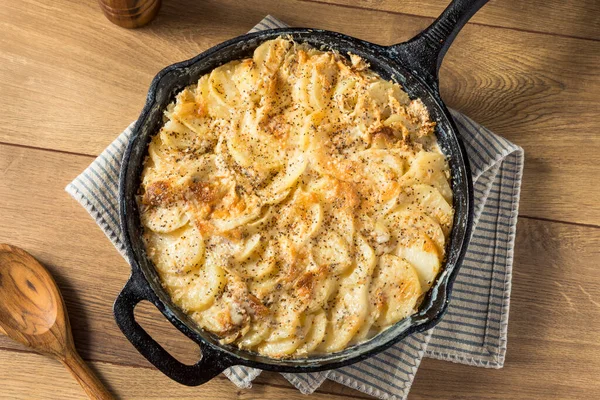 Homemade Cheesy Potatoes Gratin Pan — Stock Photo, Image