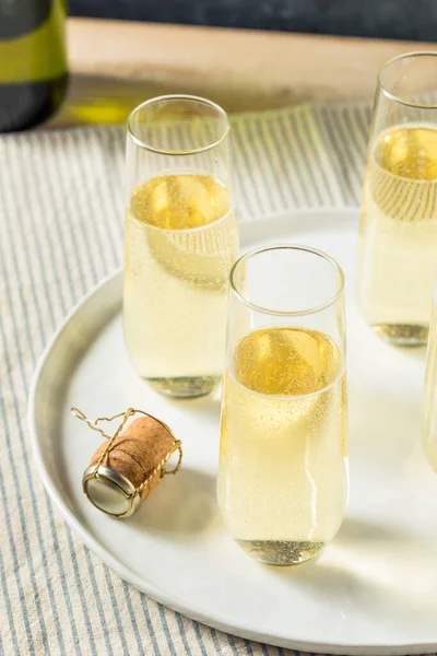 Boozy Refreshing Champagne Flutes New Years Eve — Stock Photo, Image