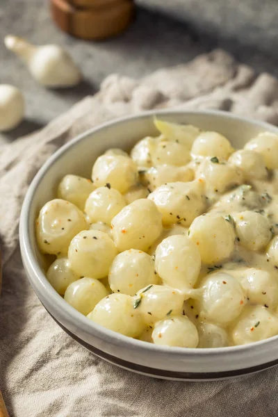 stock image Homemade Creamy Creamed Pearl Onions with Thyme