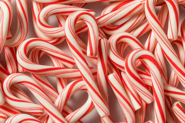 Red White Peppermint Mini Candycanes Christmas — Stock Photo, Image
