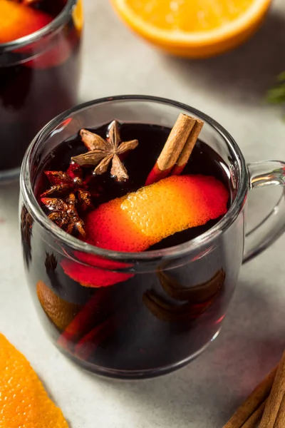 Warm Christmas Mulled Wine Glogg Anise Cinnamon — Stock Photo, Image