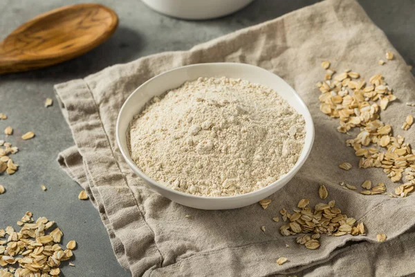 Raw Organic White Oat Flour Bowl — Foto de Stock