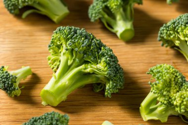 Raw Green Organic Broccoli Florets Ready to Cook
