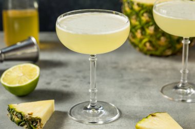 Boozy Refreshing Pineapple Rum Daiquiri in a Coupe