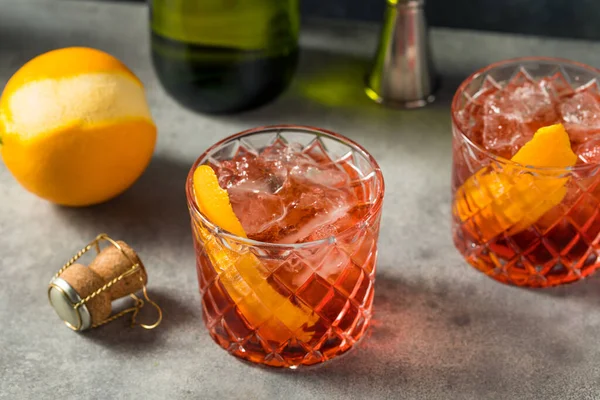 Boozy Cold Negroni Sbagliato Cocktail with Prosecco