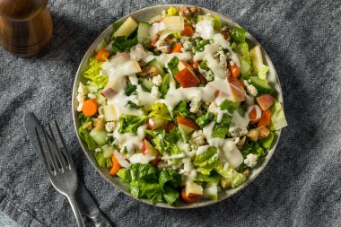 Homemade Healthy Blue Cheese Salad with Walnuts and Apples
