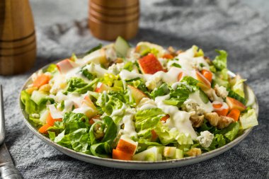 Homemade Healthy Blue Cheese Salad with Walnuts and Apples