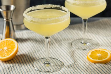 Boozy Refreshing Meyer Lemon Drop Martini with a Sugar Rim