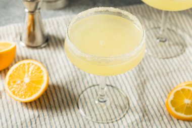 Boozy Refreshing Meyer Lemon Drop Martini with a Sugar Rim