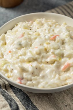 Homemade Southern Creamy Coleslaw with Mayo and Cabbage
