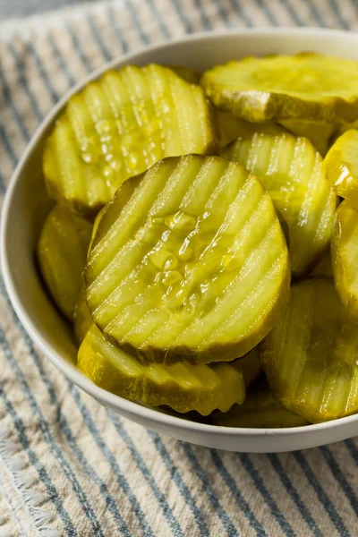 Homemade Preserved Dill Pickle Slices Bowl — ストック写真