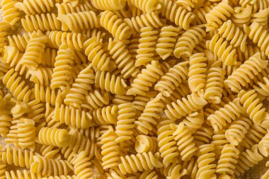 Raw Dry Organic Fusilli Pasta in a Bowl