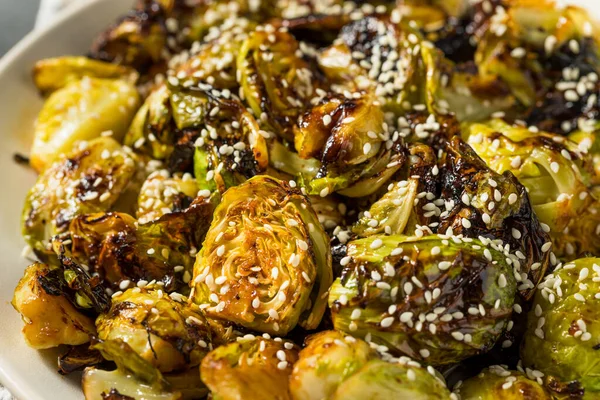 Asian Homemade Barbecue Brussel Sprouts Soy Sauce —  Fotos de Stock