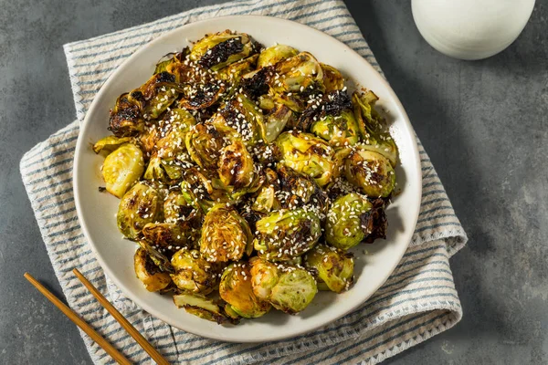 Asian Homemade Barbecue Brussel Sprouts Soy Sauce —  Fotos de Stock