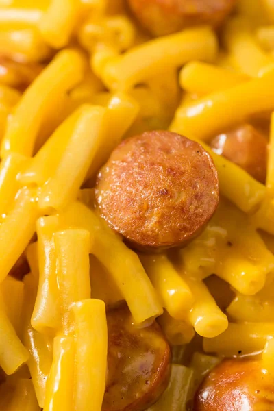 Hot Dog Macaroni Cheese Meal Bowl — стоковое фото