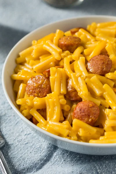 Hot Dog Macaroni Cheese Meal Bowl — 图库照片