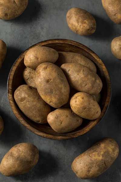 Raw Brown Organic Russet Potatoes in a Bowl