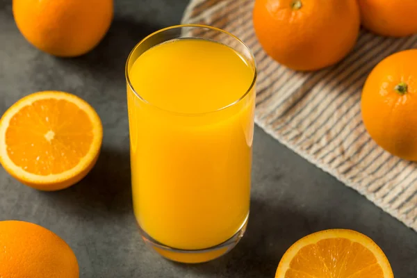 Bio Frisch Gepresster Orangensaft Glas — Stockfoto