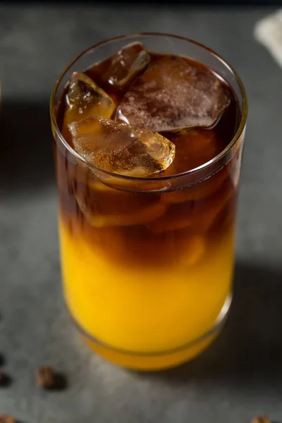 Cold Refreshing Orange Juice Coffee Drink Ice — Stock Photo, Image