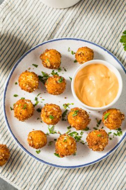 Kızarmış Keçi Peyniri Topları Soslu Aperatif