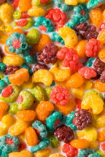 Stock image Sweet Fruity Breakfast Cereal with Whole Milk