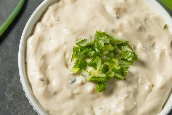 Homemade Sour Cream Onion Dip Bowl — Stock Photo, Image