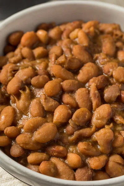 Hausgemachte Mexikanische Pinto Refried Beans Ready Eat — Stockfoto