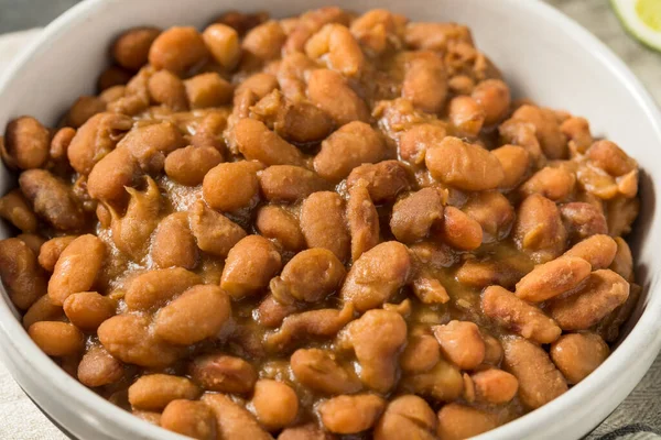 Zelfgemaakte Mexicaanse Pinto Refried Beans Klaar Eten — Stockfoto