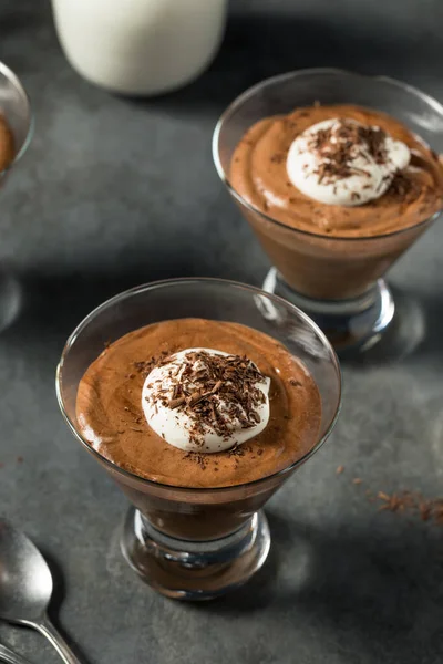 Sweet Rich Chocolate Mousse Dessert Glass — Stock Photo, Image