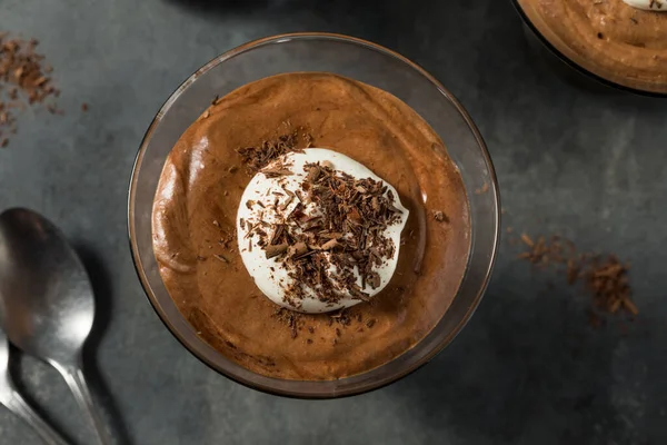 Sweet Rich Chocolade Mousse Dessert Een Glas — Stockfoto