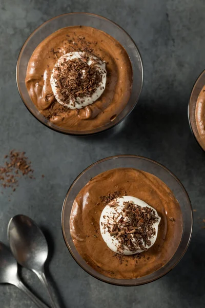 Dolce Mousse Cioccolato Ricco Dessert Bicchiere — Foto Stock
