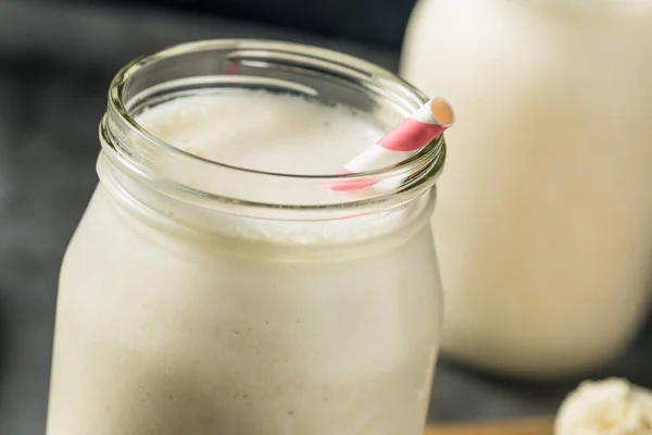 Zimno Mrożone Vanilla Whey Protein Shake Śniadanie — Zdjęcie stockowe