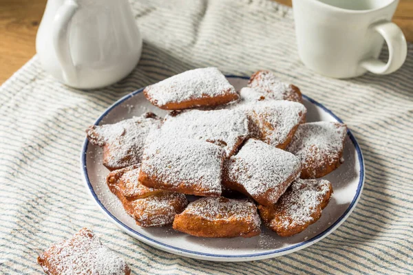 Homemade New Orleans French Beignets Breakfast Coffee — Stock Photo, Image