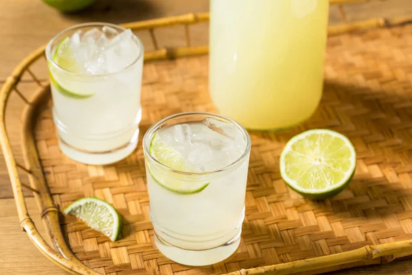 Frozen Refreshing Cold Limeade Drink Lime Garnish — Stock Photo, Image