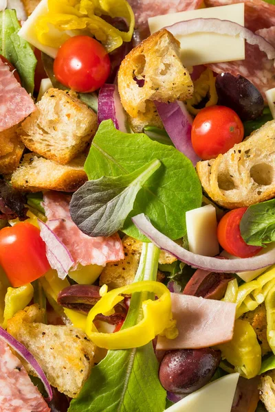 意大利土制沙拉 配以意大利香肠 番茄和洋葱 — 图库照片