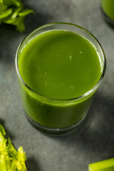 Healthy Green Organic Celery Juice Lime Glass — Stock Photo, Image