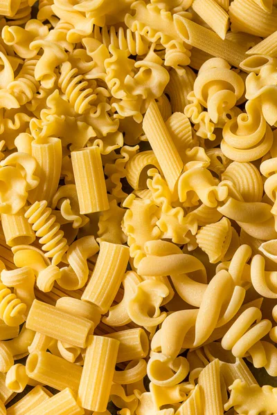 Száraz Bio Válogatott Olasz Tészta Egy Pile — Stock Fotó