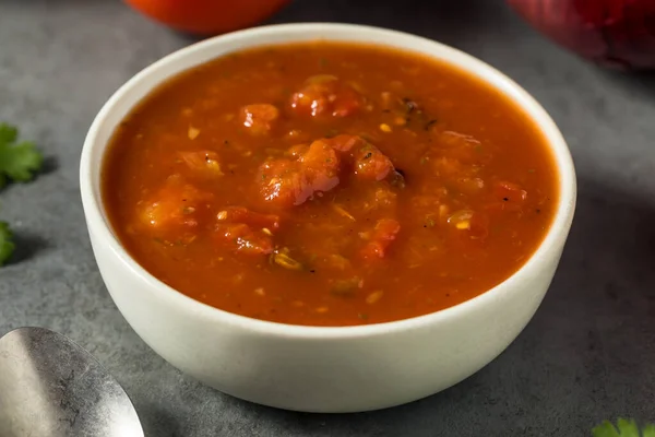 Zelfgemaakte Red Tomato Mexicaanse Salsa Met Cilantro — Stockfoto